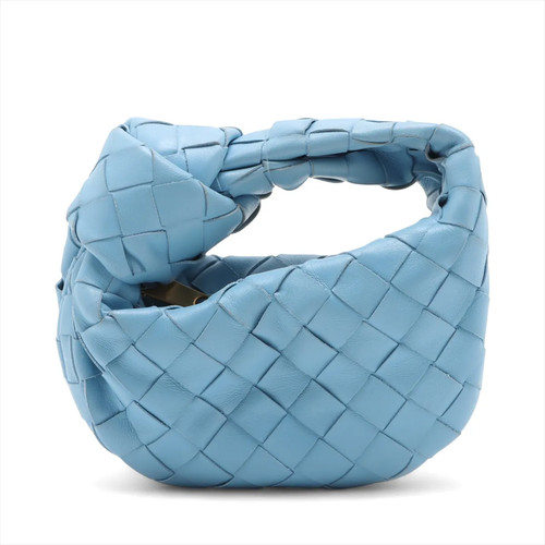 Bottega Veneta Intrecciato Candy Jodi Leather Hand bag Blue