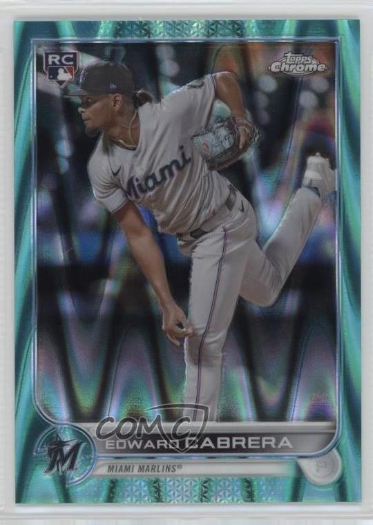 2022 Topps Chrome Sonic Aqua RayWave Refractor 54/199 Edward Cabrera #64 nd3