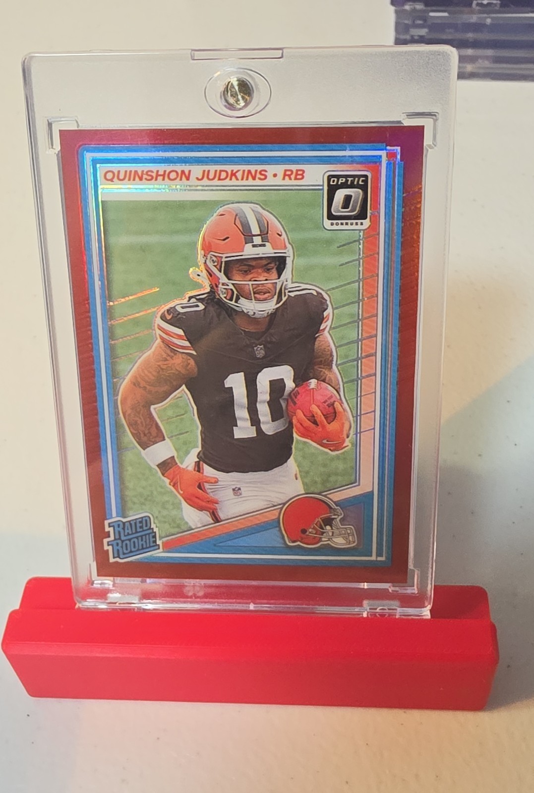 2025 Panini Donruss Optic - Rated Rookie Quinshon Judkins #252 Red Prizm /149