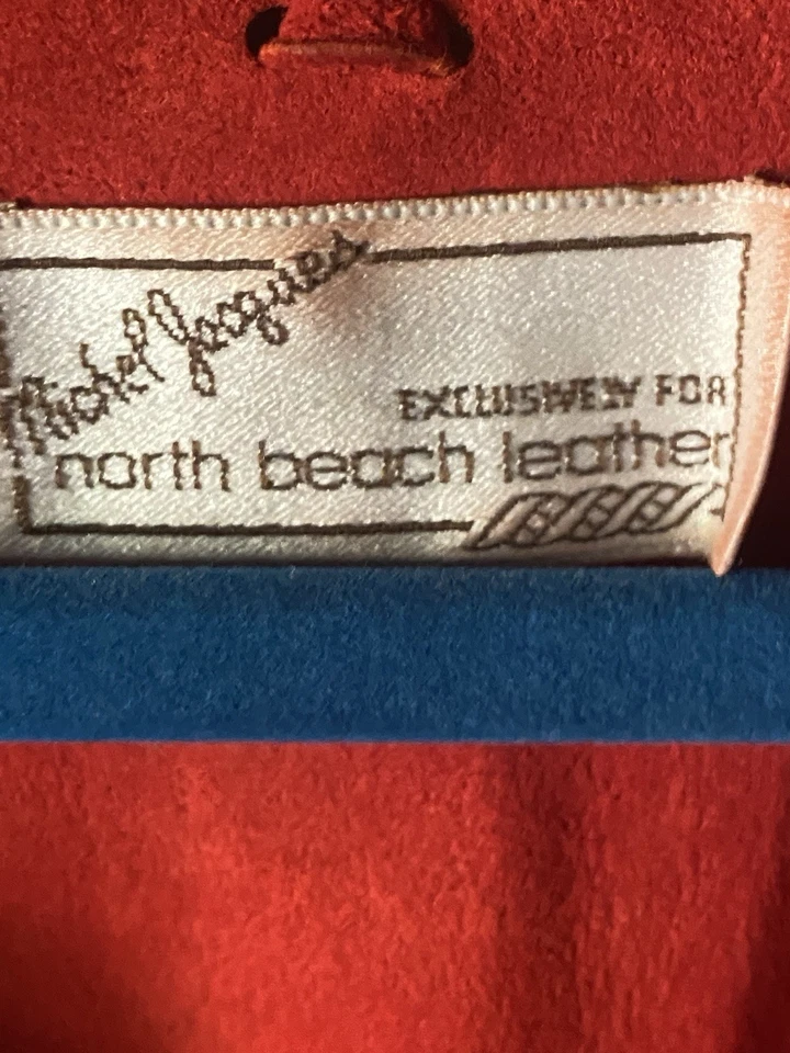 Vintage North Beach Leather Red Suede Fringed Dress Michel Jacques Size Medium - Image 4 of 4