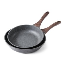 SENSARTE Nonstick Frying Pan Skillets, Swiss Granite Coating 10+12 Inch, Gray