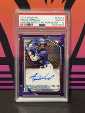 2024 Bowman Chrome 1st Arjun Nimmala True Purple Refractor /250 Auto PSA 10