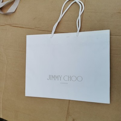 Jimmy Choo leere mittelgroße Papier Einkaufstasche Geschenk Tragetasche weiß