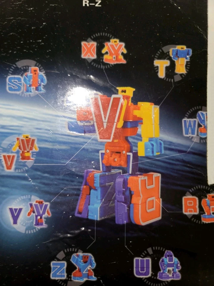 Joyin 26 Piece Alphabet Robots Learning Fun Stem Toy Set Transforms Into Big Bot - Image 2 of 4