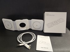 3 in 1 Foldable Magnetic Wireless Charger Stand - White