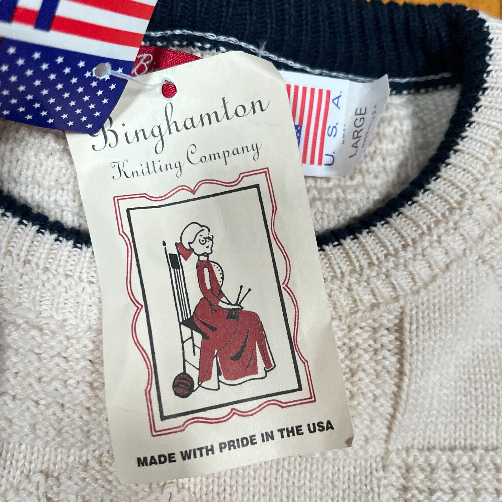 VTG Binghamton Knitting Nautical Patchwork Sweate… - image 6