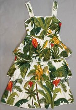 Farm Rio White Cocoa Forest Midi Dress Size XL Excellent Condition