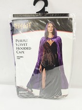 Spirit Purple Crushed Velvet Hooded Cape Halloween Costume Adult Unisex One Size