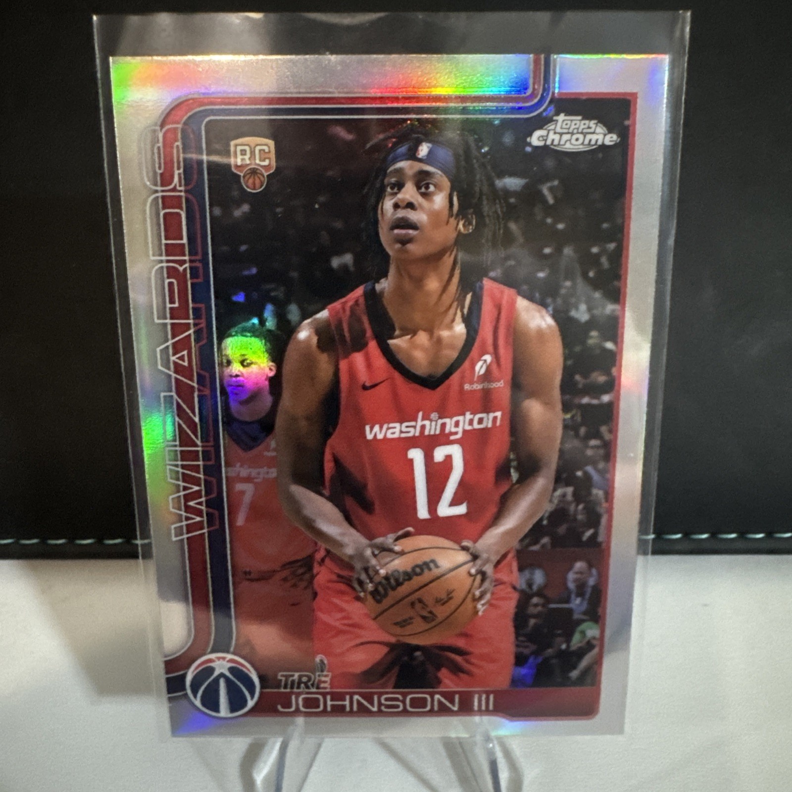 2025-26 Topps Chrome Basketball Tre Johnson III RC #256 Silver Holo Refractor SP