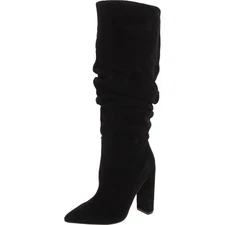 Steve Madden Womens Swagger Black Knee-High Boots Shoes 7 Medium (B,M) BHFO 2945