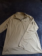 Nike Dri-FIT Men's Gray 1/4 Zip Moisture Wicking Mock Neck Pullover Top Size L