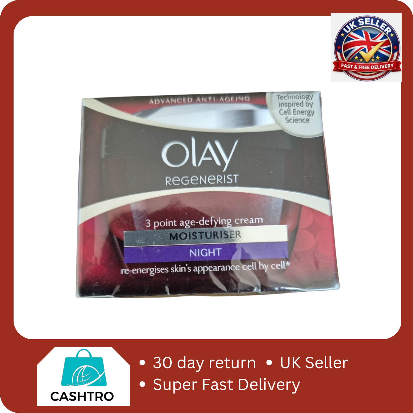 Olay Regenerist 3 Point Moisturiser Anti-Ageing Night Cream Ultra-Hydrating 50Ml - Image 8