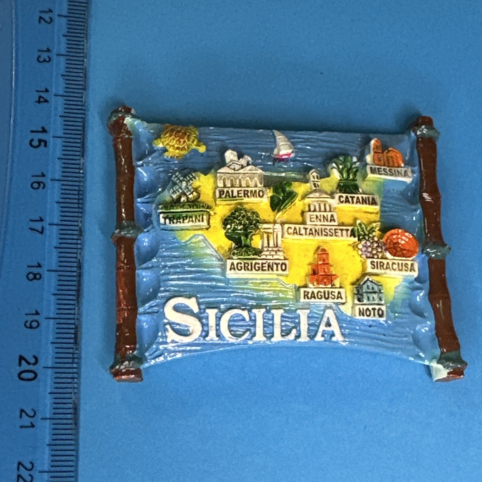 SICILIA CITTA' CALAMITA MAGNETE FRIGO FRIGORIFERO - COLLEZIONE - VINTAGE