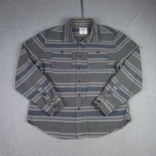 Katin Shirt Mens Medium Striped Long Sleeve Button Up Flannel Outdoor Shacket