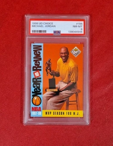 1998 Upper Deck Choice #196 Michael Jordan Chicago Bulls NBA Card PSA 8
