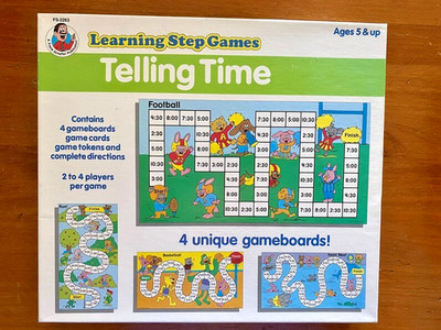 Frank Schaffer Publications TELLING TIME Game - 4 Unique Gameboards, Ages 5 +