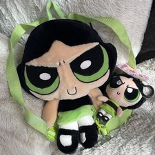 The Powerpuff Girls Buttercup Y2K Plush Mini Backpack  Matching Keychain Bundle
