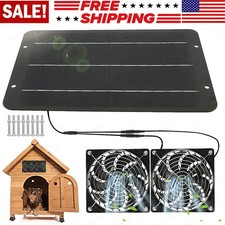Solar Powered Fan 12V 6W Waterproof Dual Exhaust Fan Cooler For Chicken Coops