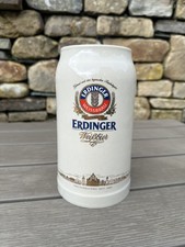 Beer Stein Erdinger Weissbrau German 1 Litre Ceramic/Stoneware Mug 