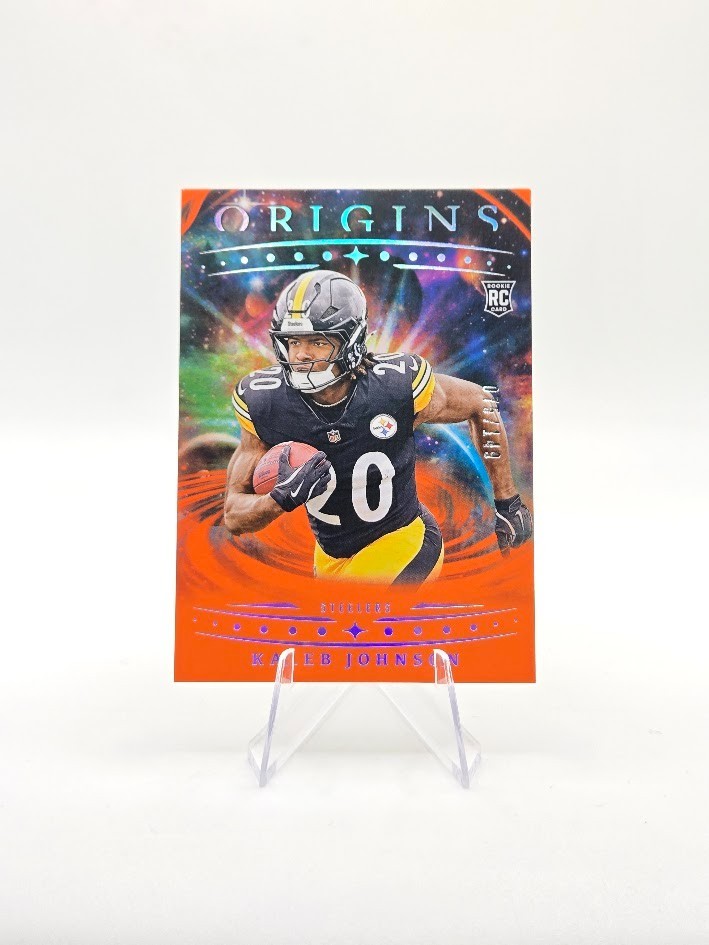 Kaleb Johnson 2025 Panini Origins RC Orange SP /149 #104 Steelers