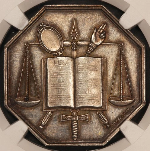 1800s France Court of Corbeil Silver Jeton Medal - NGC MS 61