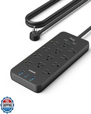 Anker Power Strip Surge Protector 2100J , 12 Outlets with 2 USB