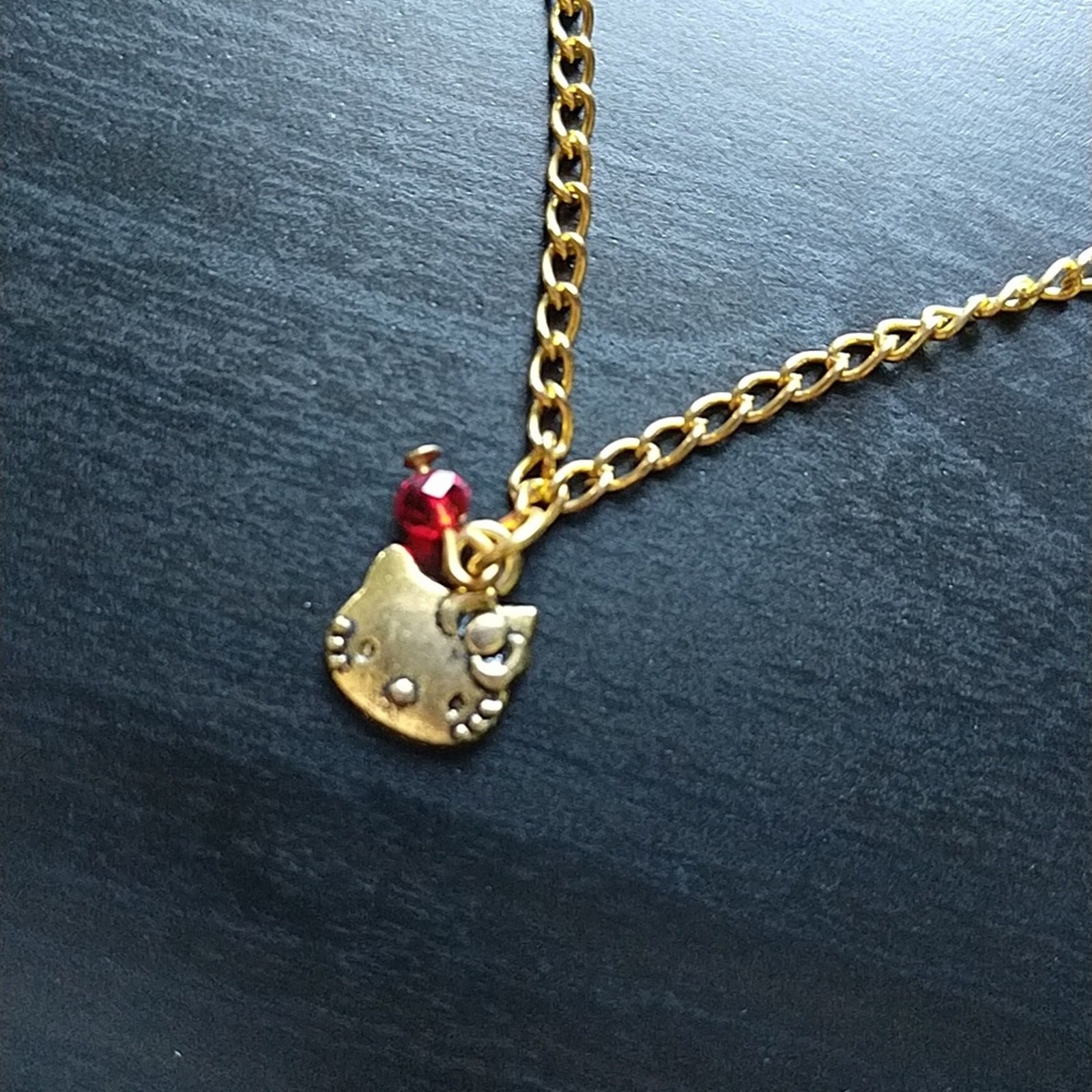 Hello Kitty Gold 9 Inch Anklet Y2K Sanrio Charm NOS Fashion Jewelry-image
