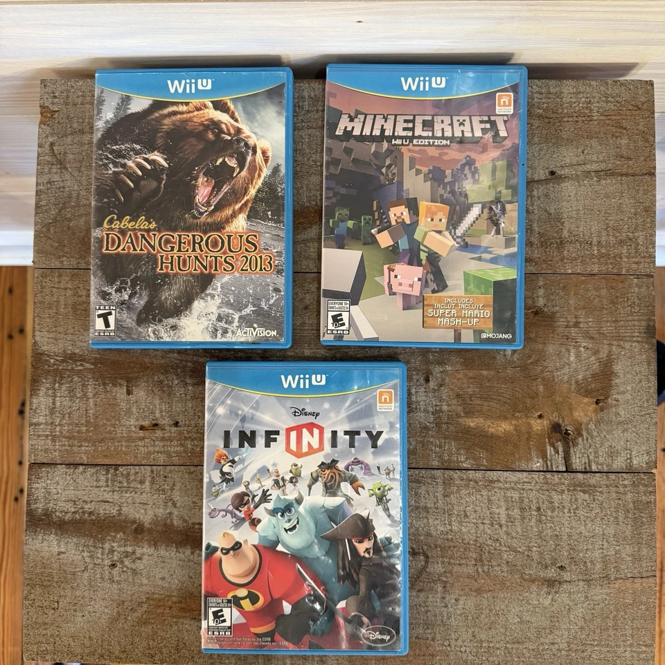 Minecraft Wii U Edition Disney Infinity Cabela’s Dangerous Hints 2013 Wii U Lot - Image 2 of 4