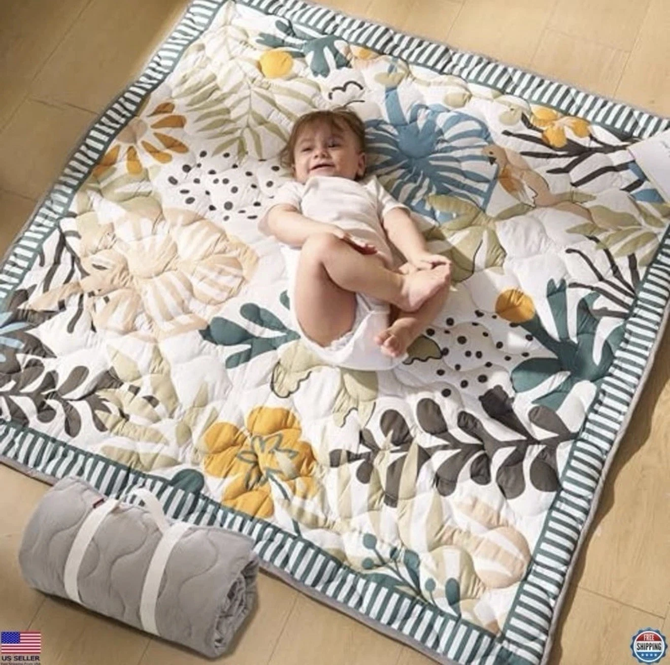 Momcozy 50x50 Thickened Baby Play Mat - Waterproof, Non-Slip, Foldable, Forest