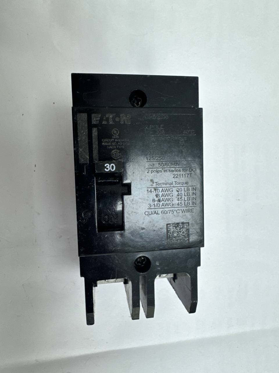 Eaton GHB2030 30A Molded Case Circuit Breaker - Black