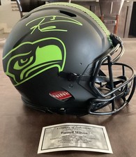 RUSSELL WILSON AUTHENTIC AUTOGRAPHED  SEATTLE SEAHAWK FULL SIZE F/S HELMET W/COA