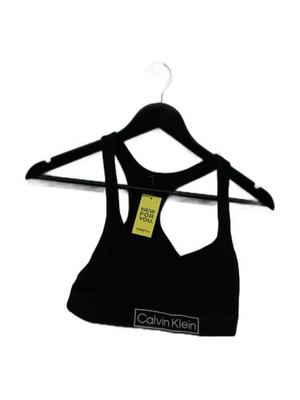 Calvin Klein Women's Top S Black Cotton with Elastane Basic