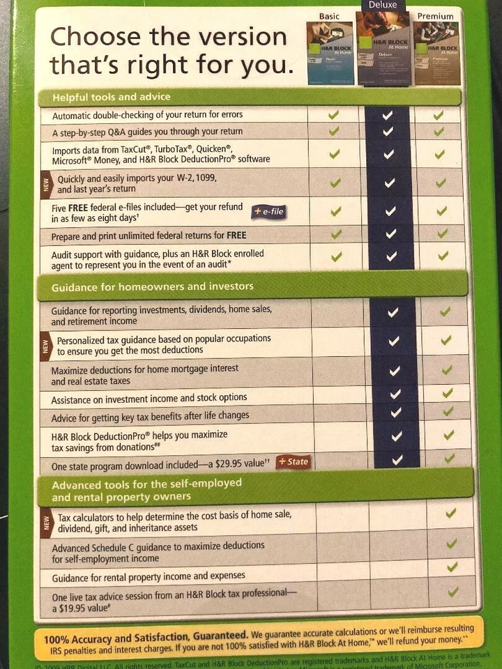 2009 TaxCut DELUXE Federal turbo H&R Block Tax Cut New sealed CD in the Sleeve! - Image 4 of 4