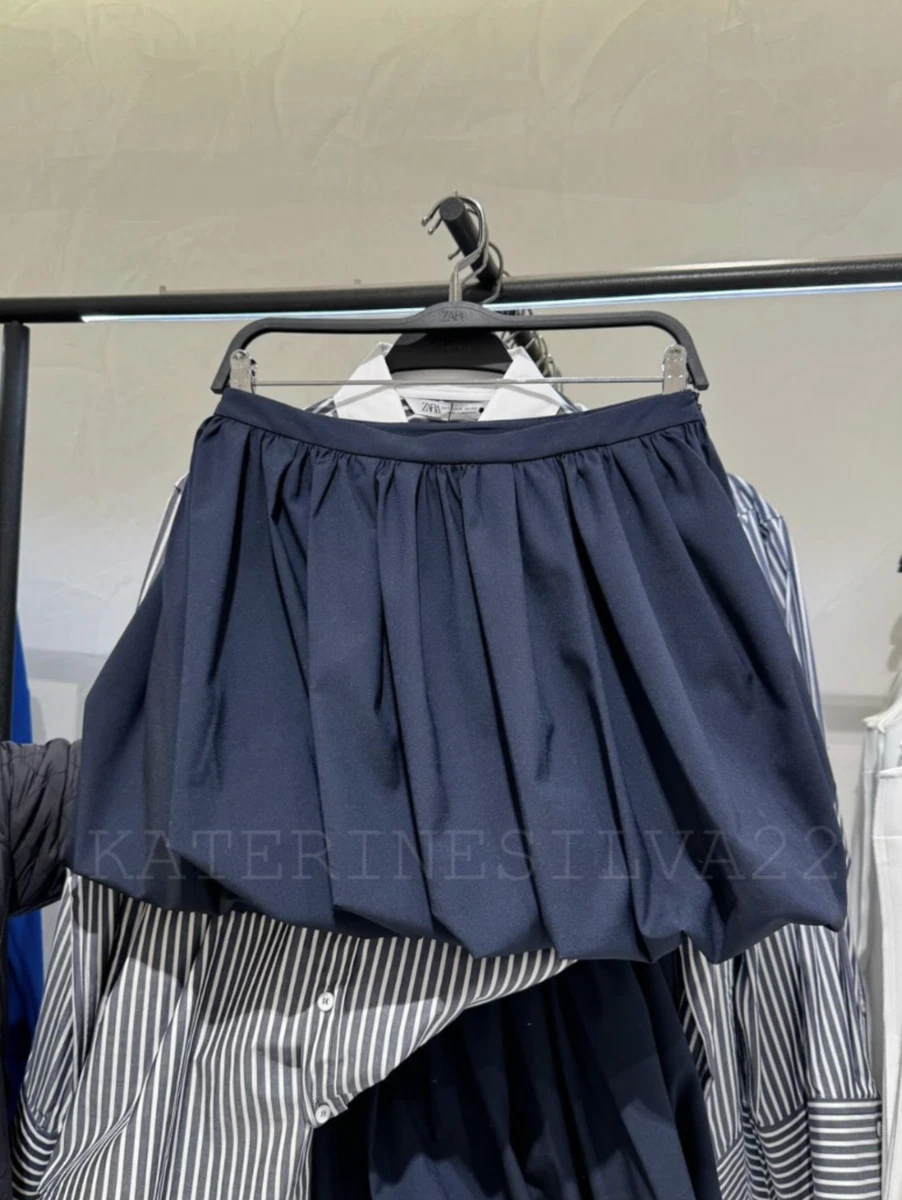 Navy blue skirt clearance zara