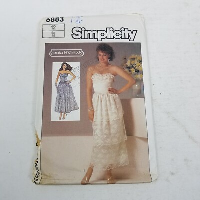 Simplicity Jessica McClintock Sewing Pattern 6883 Tiered Lace Maxi Dress size 12 | eBay Simplicity Jessica McClintock Sewing Pattern 6883 Tiered Lace Maxi Dress size 12 | eBay