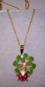 Authentic Ladybug & Clover Enchantment 18K Gold- Plated Love & Luck Necklace