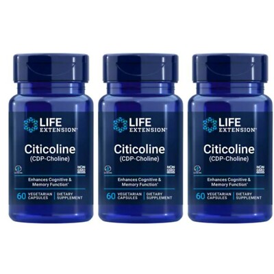 Life Extension Citicoline (CDP-Choline) - 60 Vegetarian Capsule 3 Pack