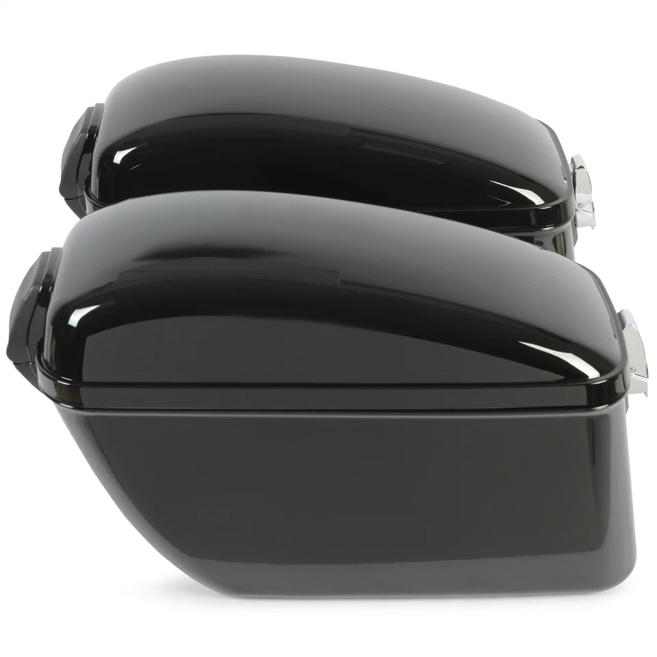 Maletero rígido grande negro vivo para Harley Davidson Honda Yamaha Cruiser Foto 4 de 4