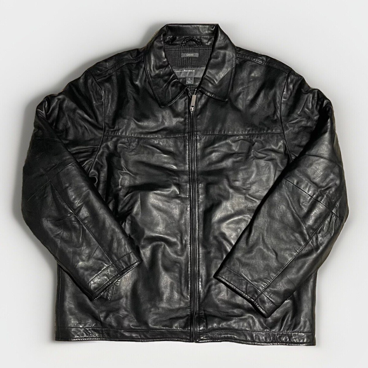 Golf Jacket Perry Ellis Portfolio Lambskin Leather Jacket Perry Ellis