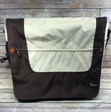 LowePro Laptop Computer Shoulder Messenger Bag Cream Brown Excellent Pre-owned