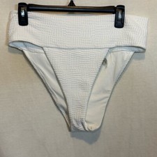 AA-315 Aerie NWT PLUS SIZE XXL High Cut Cheeky White Swim Bikini Bottoms
