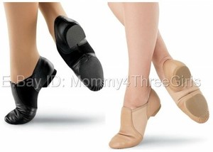 black leather slip on jazz shoes