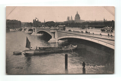 Blackfriars Bridge London Vintage Valentine's Series Postcard