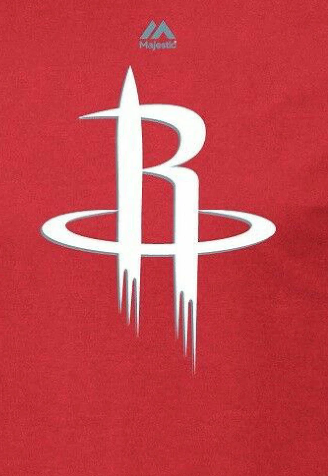 Houston Rockets Mens Red Majestic Logo 2 Long Sleeve T Shirt - Image 3 of 4