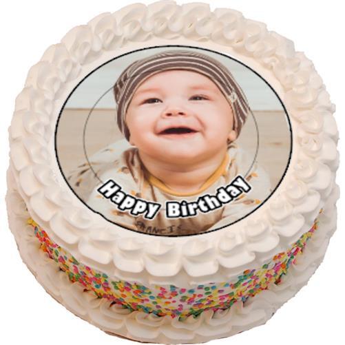 7.5 inch Personalised Photo/Your Logo Cake Topper Edible Fondant Icing Sheet