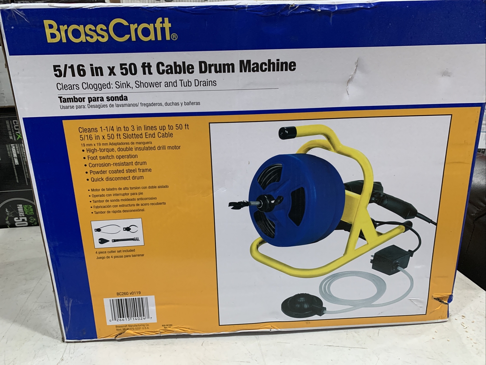 BrassCraft BC260. 5/16 in. x 50 ft. Cable Drum Machine. 26613140247 eBay