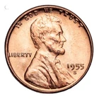 ✅ 1955-S Lincoln Wheat Cent Choice BU 1c BRILLIANT UNCIRCULATED From OBW Roll