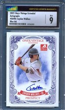 2021 Onyx Vintage AUTOGRAPH Blue Ink CAYDEN WALLACE Royals Arkansas CSG 9 10