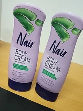 (2) Nair Body Cream Hair Remover Soothing ALOE & WATER LILY Scent 9 oz NEW