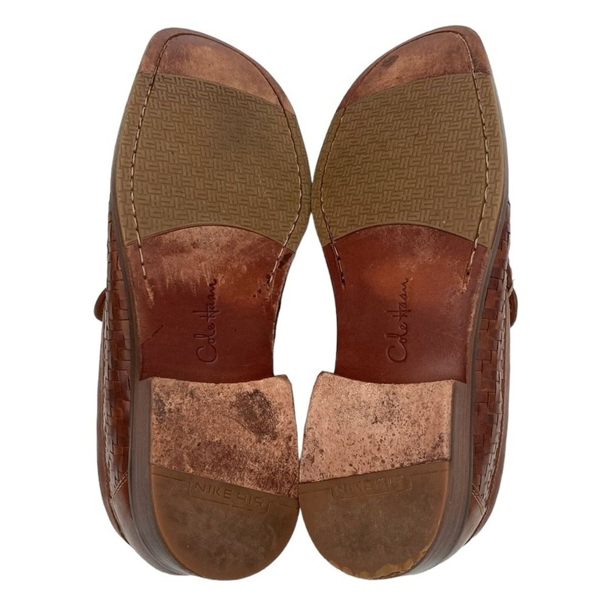 Cole Haan Brown Leather Woven Slip-in Loafers Sz 9 | eBay